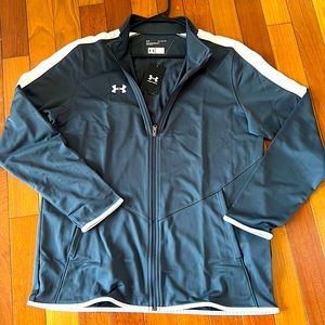 Mens XL under armour loose fit full zip jacket with pockets 100% polyester